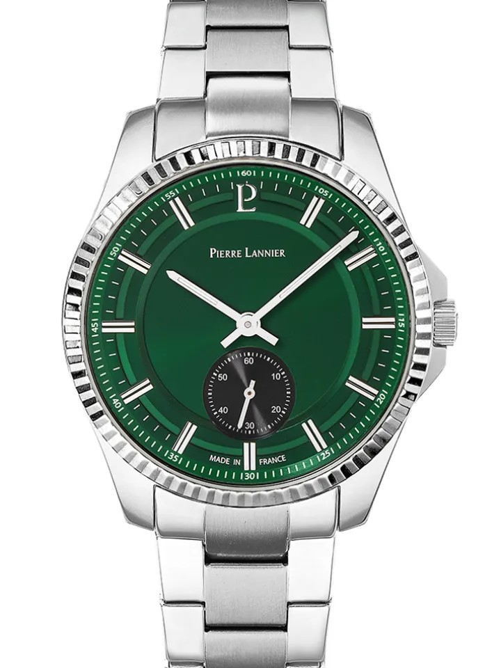 Montre acier homme Pierre Lannier cadran vert