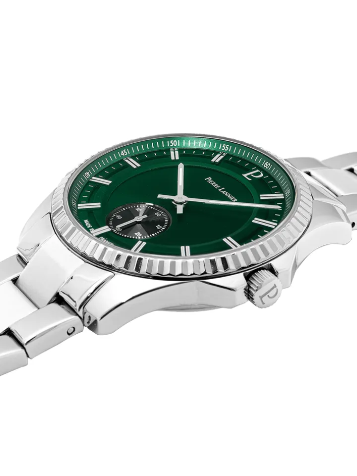 Montre acier homme Pierre Lannier cadran vert