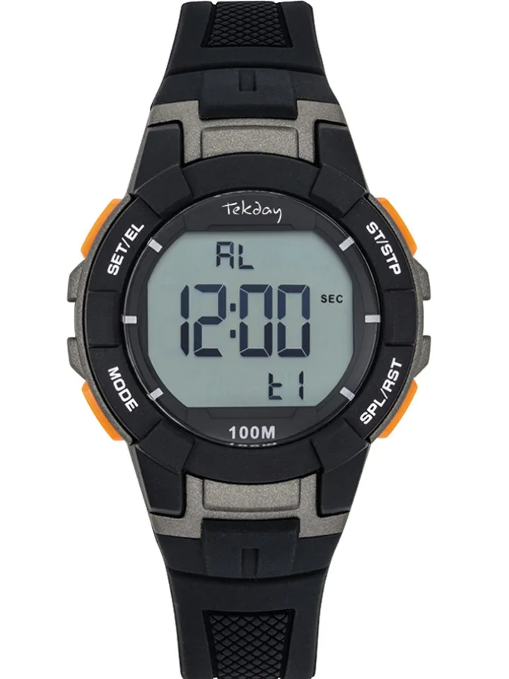 Montre ado digitale Tekday noire et grise