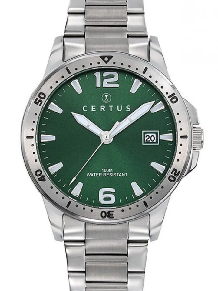 Montre Certus 616459 quartz cadran vert étanche