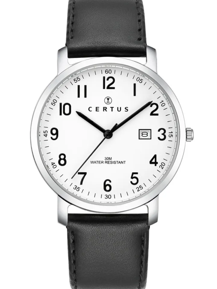 Montre Certus bracelet cuir noir 611078