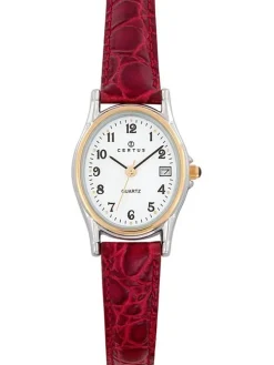 Montre Certus femme bracelet cuir rouge