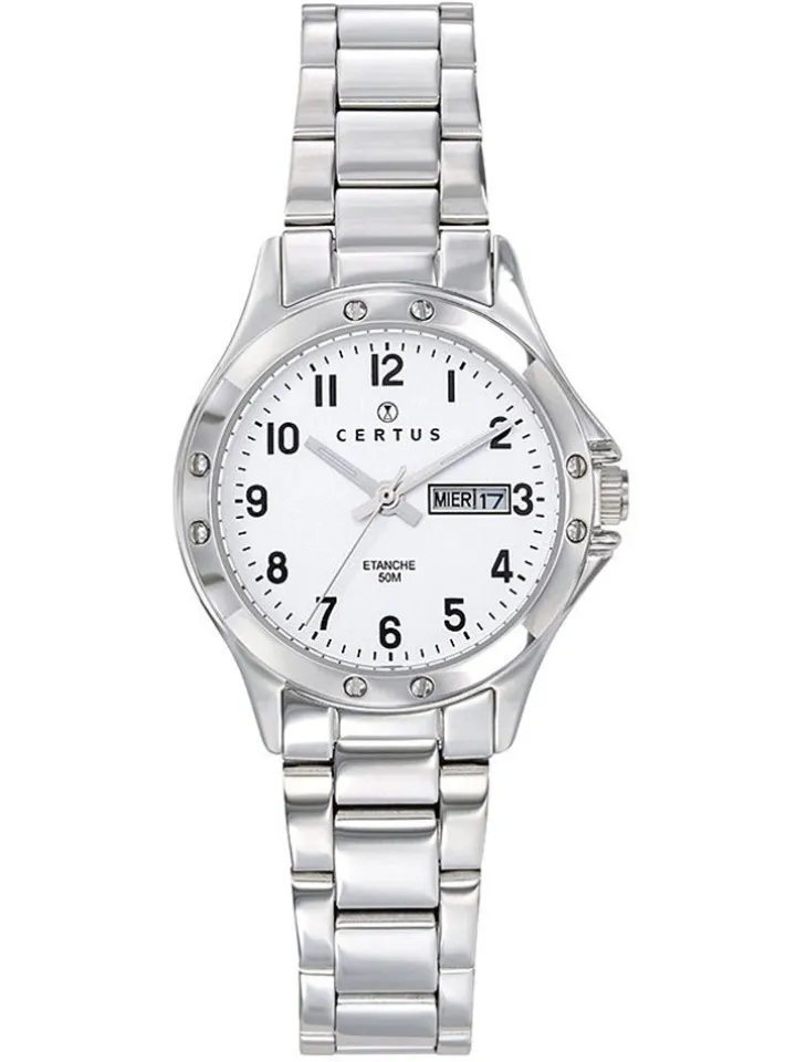 Montre Certus femme bracelet acier gris argenté