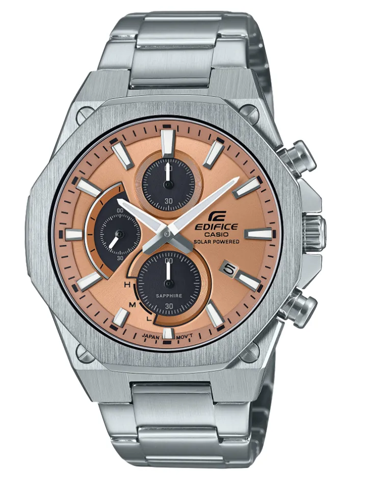 Montre chronographe Casio verre saphir ultraplate cadran chair