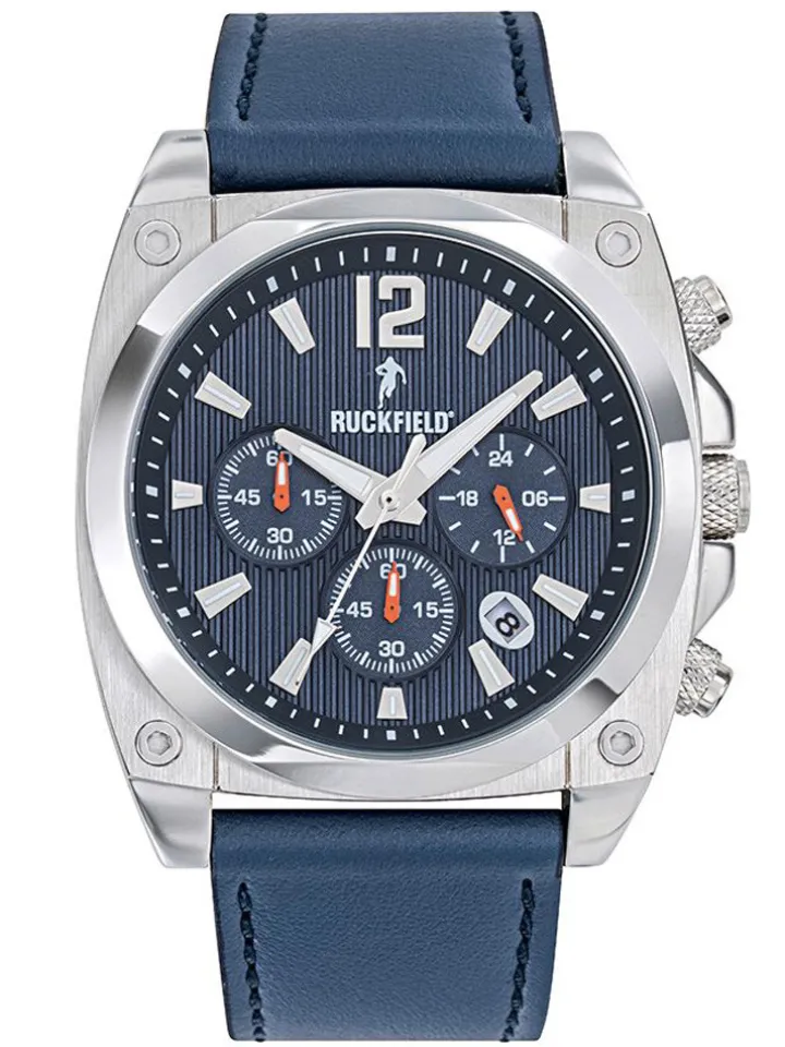 Montre chronographe homme Ruckfield carrée bleue 685224