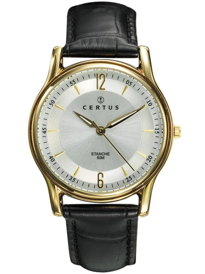 Montre classe bracelet cuir noir Certus 611252
