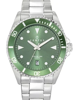 Montre de plongée homme Certus acier cadran vert