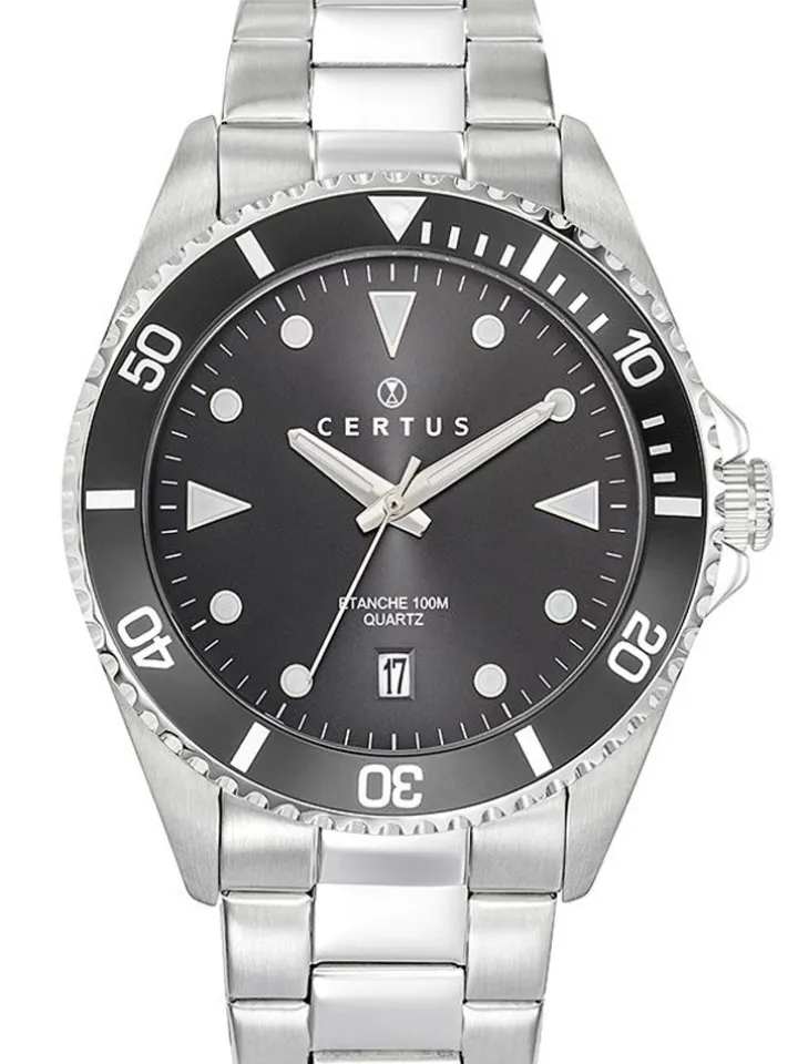Montre de plongée homme Certus acier cadran noir