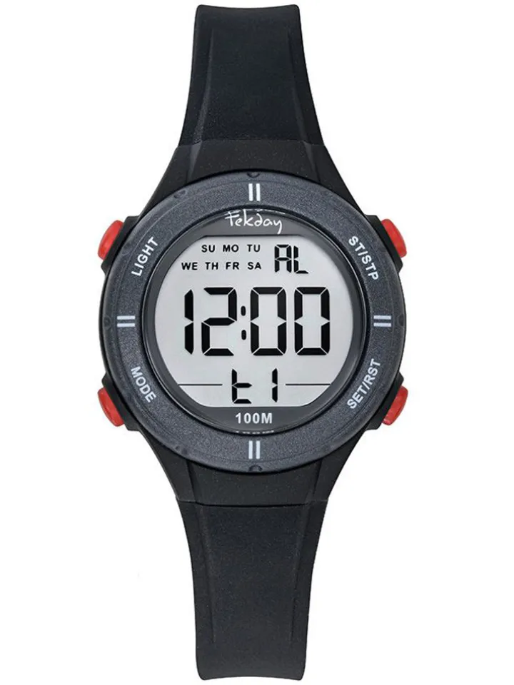 Montre digitale sport Tekday noire avec chronomètre