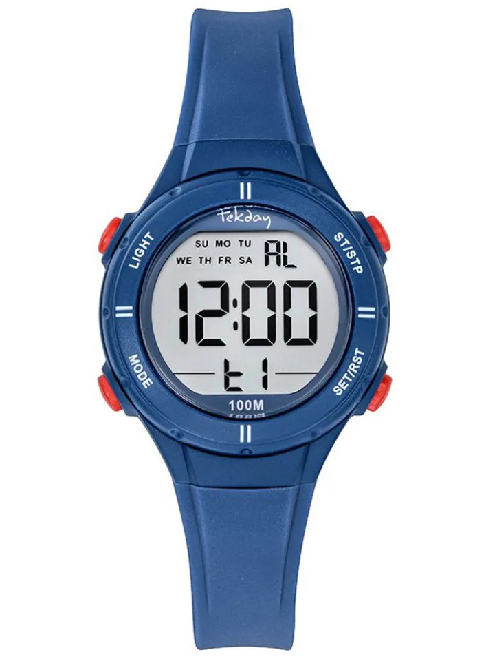 Montre digitale sport Tekday bleue avec chronomètre