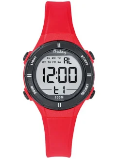Montre digitale sport Tekday rouge avec chronomètre