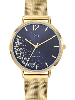 Montre dorée femme Go milanais Bleu nuit 695355