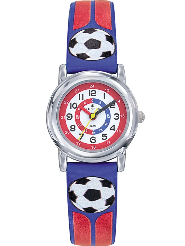 Montre enfant Certus bleu blanc rouge foot