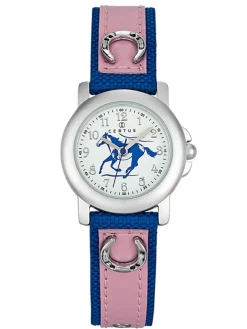 Montre enfant rose et bleu motif cheval - Certus