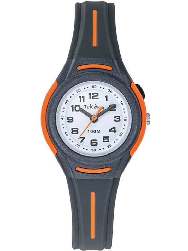 Montre enfant Tekday grise et orange