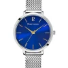Montre femme argentée Pierre Lannier cadran bleu