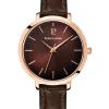 Montre femme bracelet cuir chocolat cadran chocolat