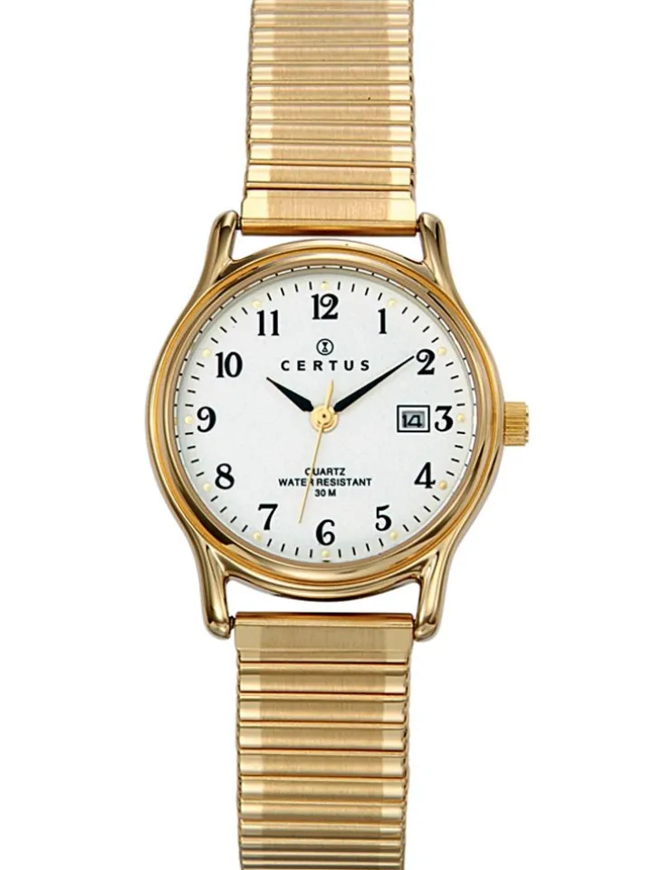 Montre femme Certus bracelet extensible doré