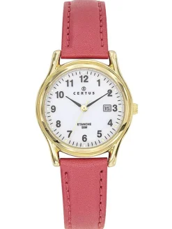 Montre femme Certus cuir rouge