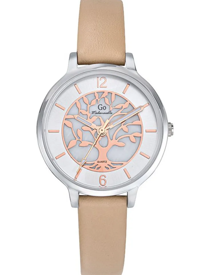 Montre femme Go cuir beige arbre de vie