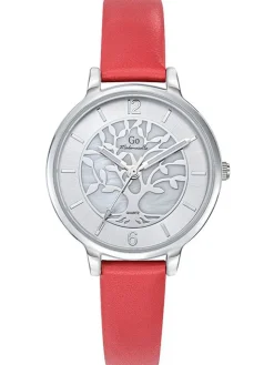 Montre femme Go cuir rouge arbre de vie