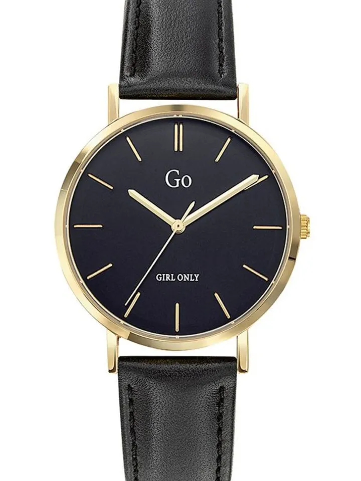 Montre femme Go ronde bracelet cuir noir 699296