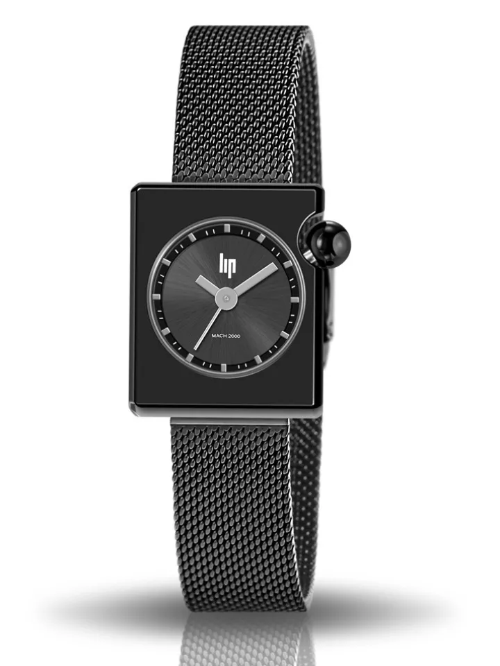 Montre femme LIP Mach 2000 Mini Square noire
