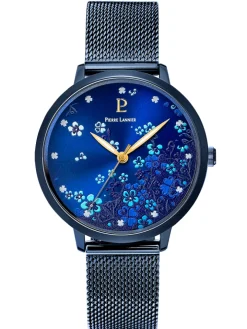 Montre femme Pierre Lannier bracelet milanais cadran fleuri