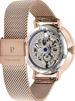 Montre femme Pierre Lannier automatique doré rose coeur battant