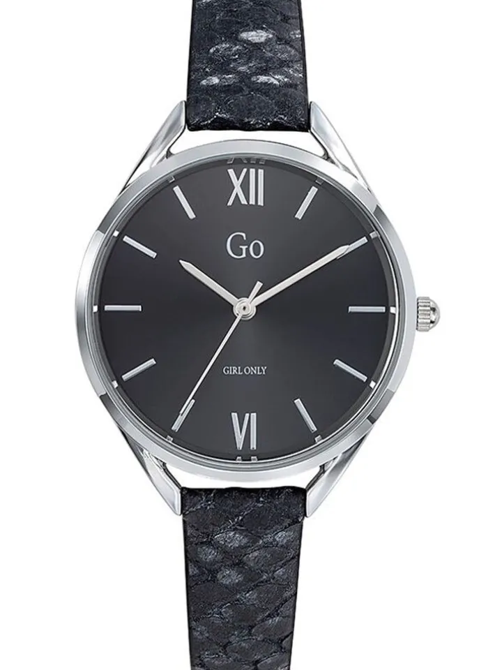 Montre GO Girl Only cuir noir peau de serpent 699270