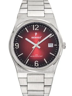 Montre homme acier Ruckfield cadran rouge et noir 685217