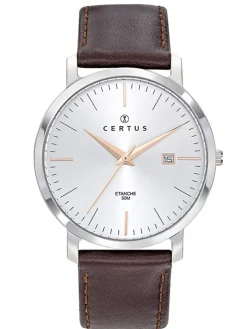 Montre homme Certus bracelet cuir brun