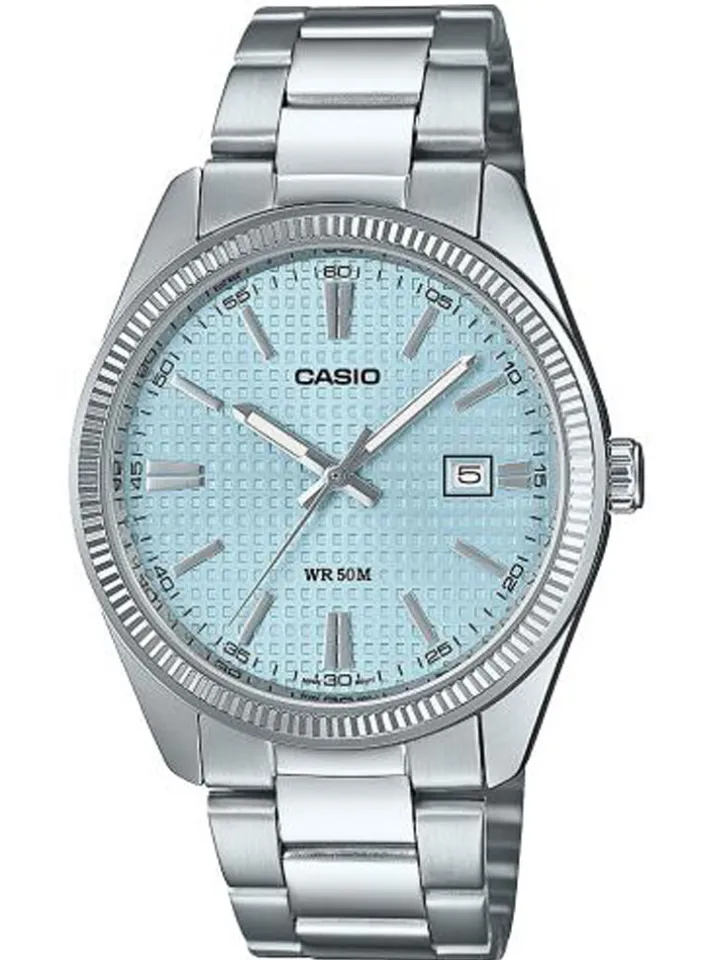 Montre homme Edifice acier cadran bleu clair