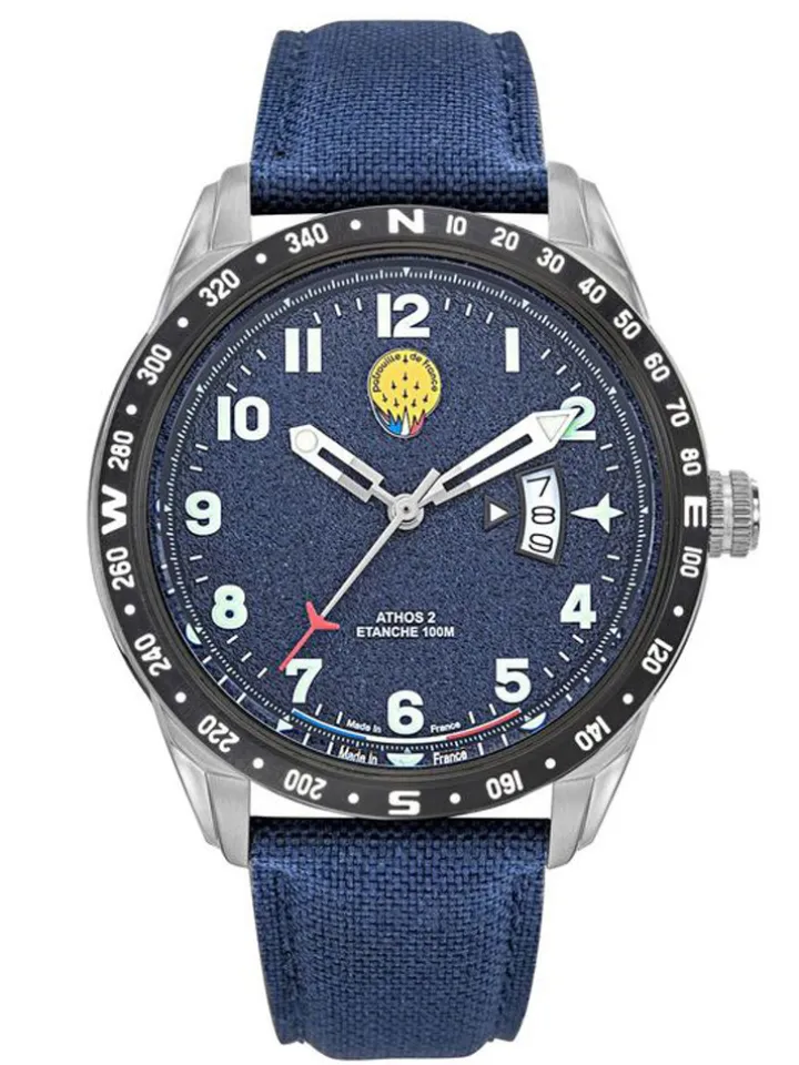 Montre homme Patrouille de France bracelet nylon bleu