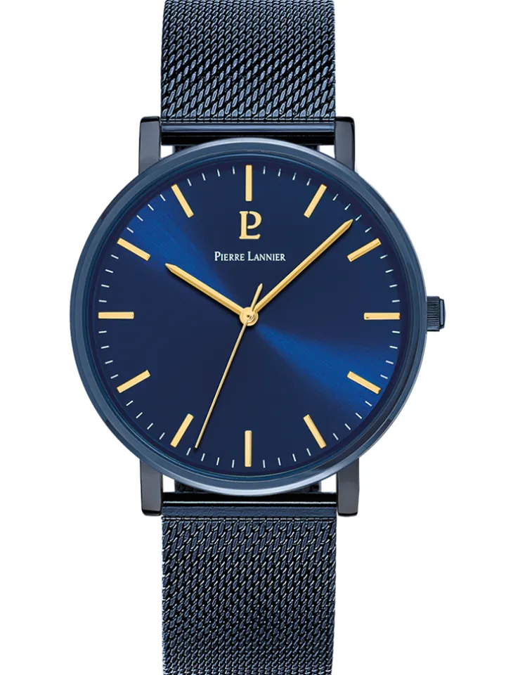 Montre homme Pierre Lannier bracelet milanais bleu