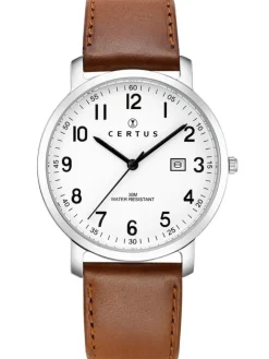 Montre homme vintage Certus cuir marron 611079