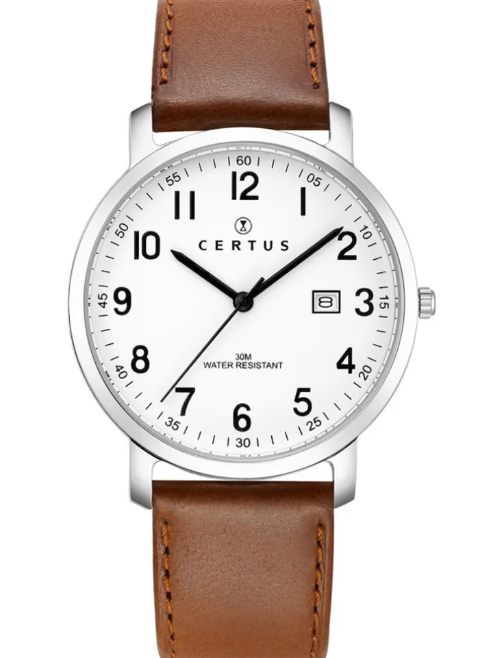 Montre homme vintage Certus cuir marron 611079