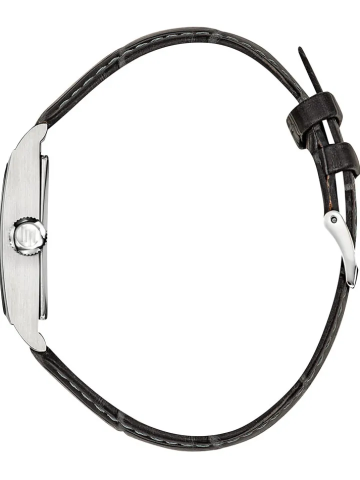 Montre Lip Churchill T18 Art Déco bracelet cuir gris anthracite 671000