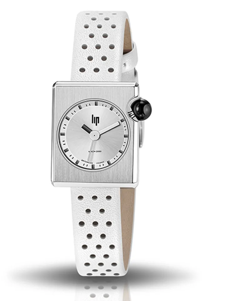 Montre Lip Mach 2000 mini square blanche