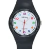 Montre noire Tekday cadran chiffres colorés 654841