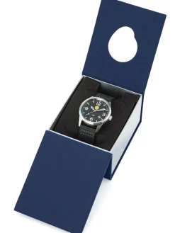 Montre Patrouille de France noir acier bracelet cuir nylon style jean 668508