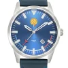 Montre Patrouille de France bleue acier bracelet cuir