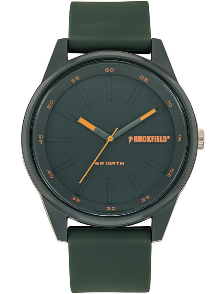 Montre plastique Ruckfield bracelet vert et orange