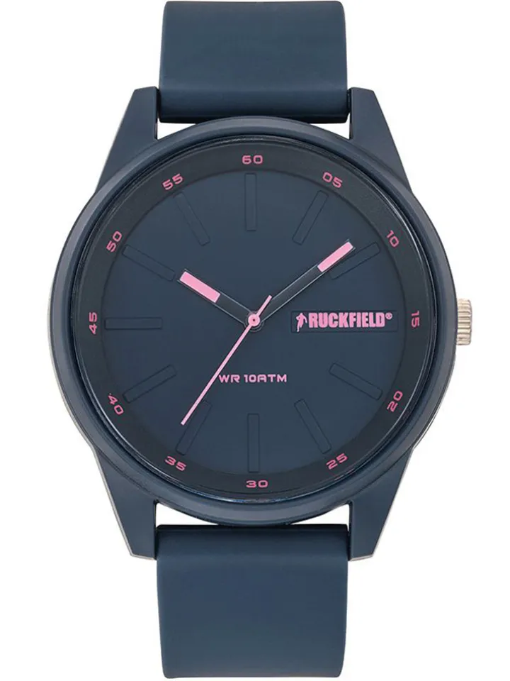 Montre plastique Ruckfield bracelet bleu et rose