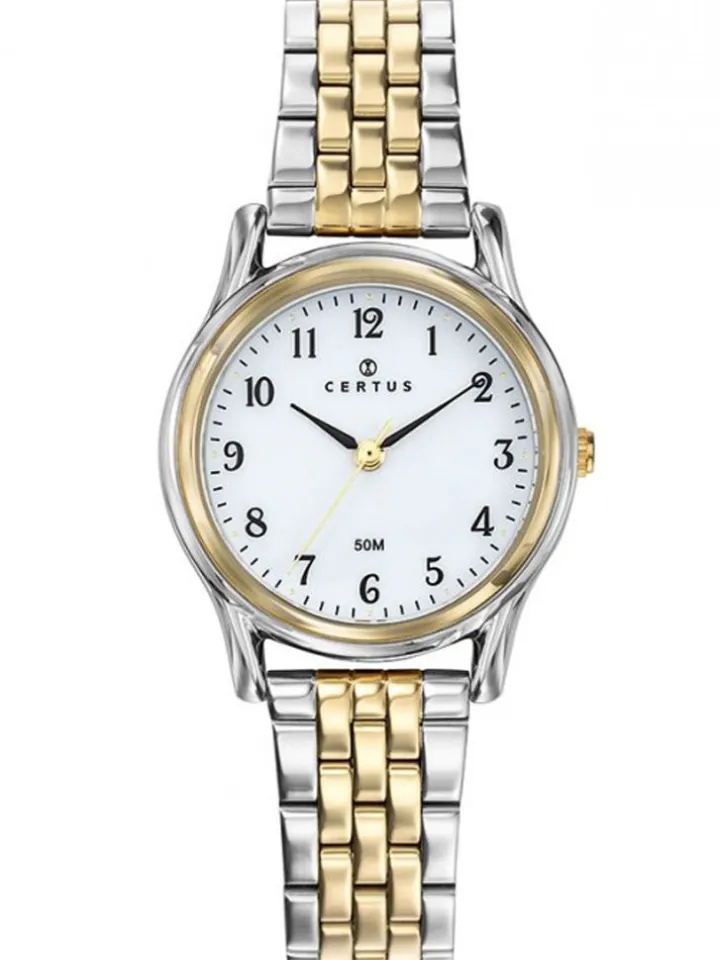 Montre pour femme bracelet acier doré et argenté 642408