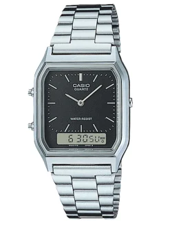 Montre vintage double affichage Casio cadran noir